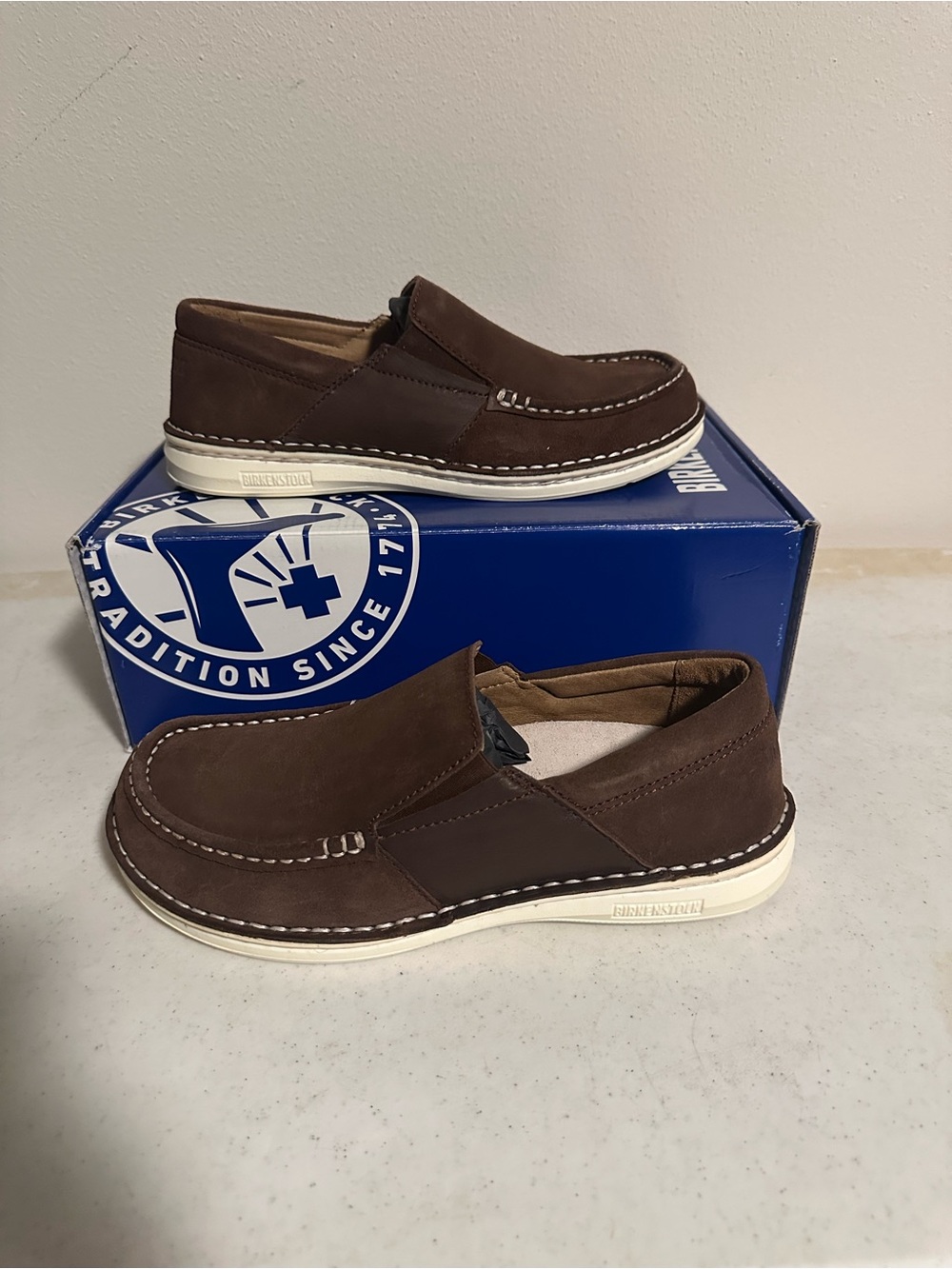 Birkenstock Duma Brown Suede Leather Loafers EU 38 Regular Women 7 New